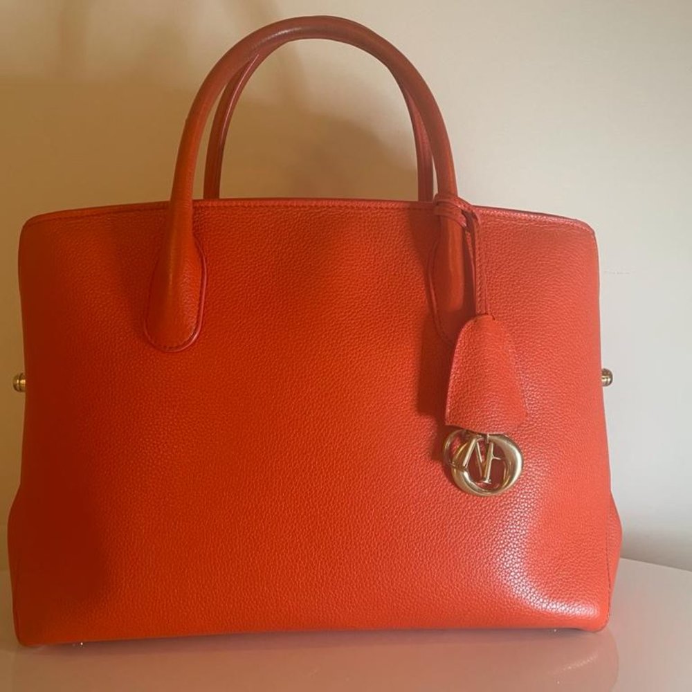 Christian Dior Calfskin Large Open Bar Tote Orange - Picture 7 of 7